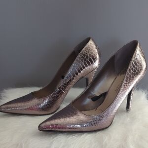 Snakeskin Print Heels